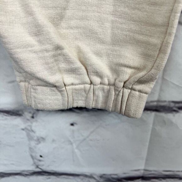 J. Crew Fleece Jogger Pants Beige Size M Tapered Drawstring - Picture 6 of 11